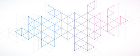 Geometric hexagon abstract background with simple polygonal elements. Medical, business, technology or science design.のイラスト素材
