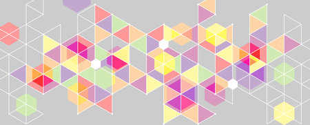 Geometric hexagon abstract background with simple polygonal elements. Medical, business, technology or science design.のイラスト素材