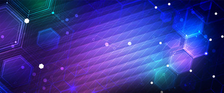 Geometric hexagon abstract background with simple polygonal elements. Medical, business, technology or science design.のイラスト素材