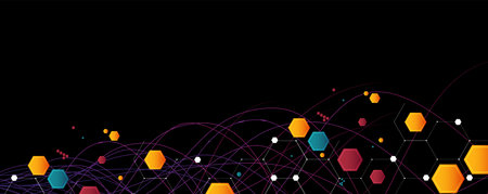 Geometric hexagon abstract background with simple polygonal elements. Medical, business, technology or science design.のイラスト素材