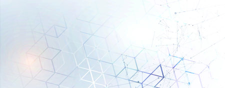 Geometric hexagon abstract background with simple polygonal elements. Medical, business, technology or science design.のイラスト素材