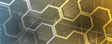 Geometric hexagon abstract background with simple polygonal elements. Medical, business, technology...