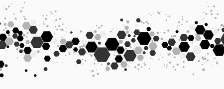 Geometric hexagon abstract background with simple polygonal elements. Medical, business, technology or science design.のイラスト素材