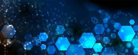 Geometric hexagon abstract background with simple polygonal elements. Medical, business, technology...