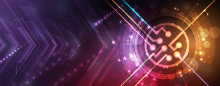 Technology abstract futuristic science background for internet business. Big data concept.のイラスト素材