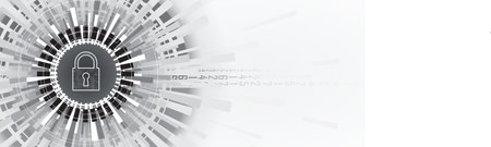 internet digital syber security technology concept for business background. Lock on circuit boardのイラスト素材