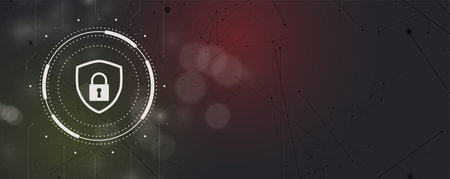 internet digital syber security technology concept for business background. Lock on circuit board