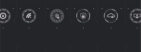 internet digital syber security technology concept for business background. Lock on circuit boardのイラスト素材