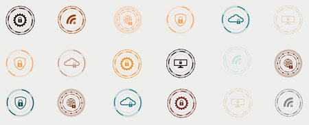 internet digital syber security technology concept for business background. Lock on circuit boardのイラスト素材