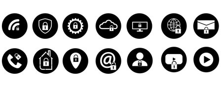 internet digital syber security technology concept for business background. Lock on circuit boardのイラスト素材