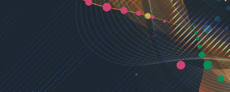 Technology Network Vector Background.. Science and technology presentation background. Big data connectivity software development wallpaperのイラスト素材