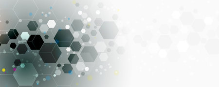 Geometric hexagon abstract background with simple polygonal elements. Medical, business, technology...