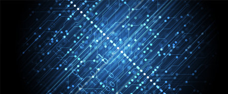 Technology abstract futuristic science background for internet business. Big data concept.  Handmade Vector Art.のイラスト素材