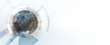 Technology abstract futuristic science background for internet business. Big data concept. Handmade Vectorのイラスト素材