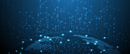 Abstract data background. Futuristic technology style. Elegant digital  background for business cyber presentations. Handmade Vectorのイラスト素材