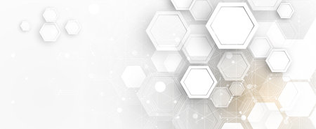 Technology Network Vector Background.. Science and technology presentation background. Big data connectivity software development wallpaper. Handmade art.のイラスト素材