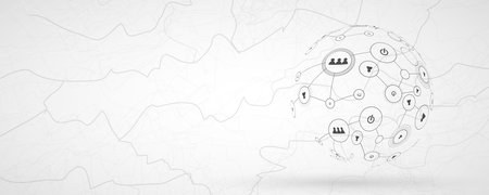 Technology innovation background, idea of global business solution. Vector Artのイラスト素材