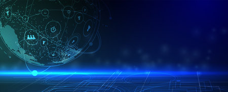 Technology innovation background, idea of global business solution. Vector Artのイラスト素材