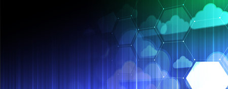 Modern cloud technology. Integrated digital web concept vector background