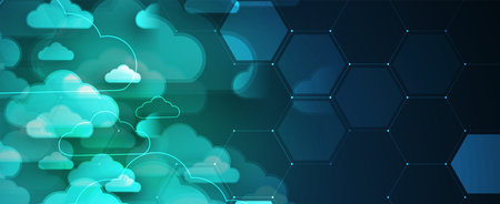 Modern cloud technology. Integrated digital web concept vector background