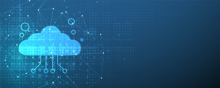 Modern cloud technology. Integrated digital web concept background. Vector Art.のイラスト素材