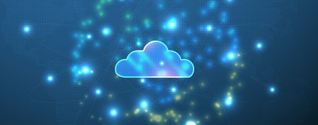 Modern cloud technology. Integrated digital web concept background. Vector Art.