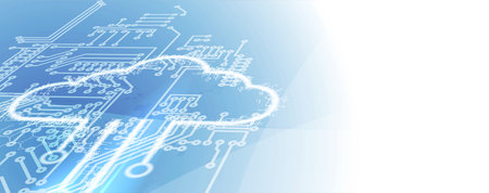 Modern cloud technology. Integrated digital web concept background. Vector Art.