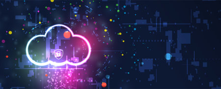 Modern cloud technology. Integrated digital web concept background. Vector Art.