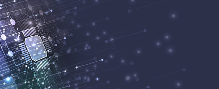The abstract technology background for science and business presentation. Vector Art.
