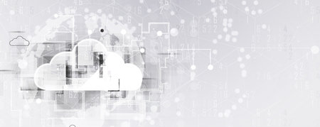 Modern cloud technology. Integrated digital web concept background. Vector art.