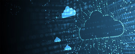 Modern cloud technology. Integrated digital web concept background. Vector art.