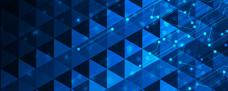 Technology innovation background, idea of global business solution. Vector art.