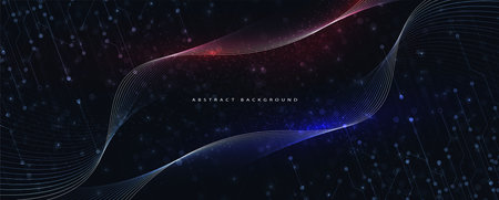 Technology abstract futuristic science background for internet business. Big data concept. Vector art.のイラスト素材