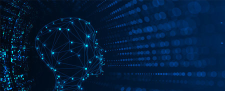 Technology abstract futuristic science background for internet business. Big data concept.のイラスト素材