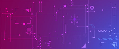 Abstract Artificial intelligence. Cloud computing. Machine learning. Technology web background. Virtual concept futuristic backgroundのイラスト素材