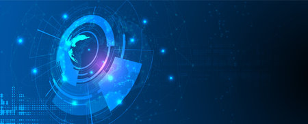 Technology abstract futuristic science background for internet business. Big data concept.のイラスト素材