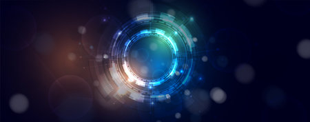 Abstract Artificial intelligence. Cloud computing. Machine learning. Technology web background. Virtual concept futuristic backgroundのイラスト素材