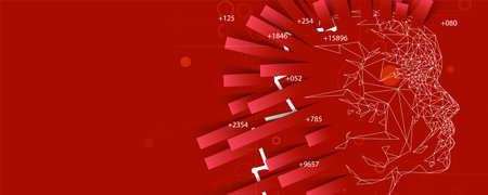 Financial technology and business analysis background. Virtual big data science illustration. Vector art.のイラスト素材