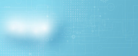 Abstract visions of cloud technology transforming industries through decentralized networks and infinite scalabilityのイラスト素材