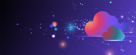 Innovating through cloud computing to drive digital transformation across global industries. The future of data storage and security lies in cloud technology evolutionのイラスト素材