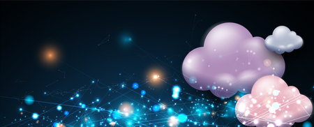 Innovating through cloud computing to drive digital transformation across global industries. The future of data storage and security lies in cloud technology evolutionのイラスト素材