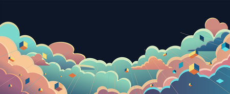 How cloud technology is reshaping the world of enterprise software, offering on-demand resources and innovative solutions to drive digital innovation and growthのイラスト素材