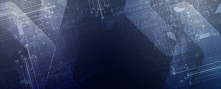 Technology abstract futuristic science background for internet business. Big data concept. Vector...