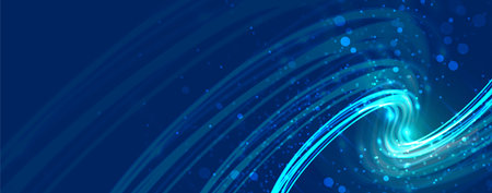 Unlocking business opportunities with futuristic wave technology and big data innovation . Vector handmadeのイラスト素材