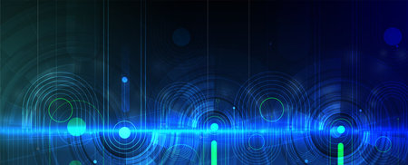 Abstract Computer technology background. network visual connectionのイラスト素材