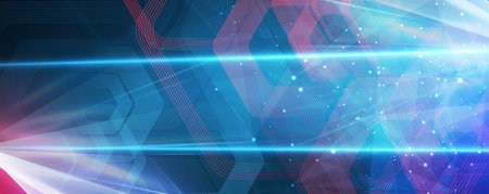 Geometric hexagon abstract background with simple polygonal elements. Medical, business, technology or science design.のイラスト素材