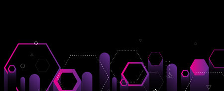 Geometric hexagon abstract background with simple polygonal elements. Medical, business, technology or science design.のイラスト素材