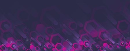 Geometric hexagon abstract background with simple polygonal elements. Medical, business, technology or science design.のイラスト素材