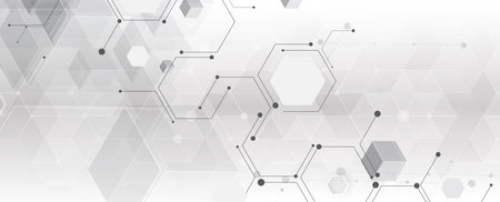 Geometric hexagon abstract background with simple polygonal elements. Medical, business, technology or science design.のイラスト素材