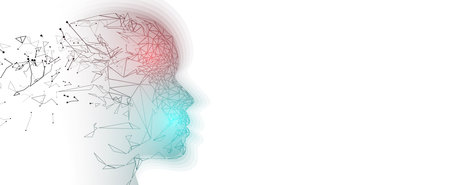 Machine learning in concept of world metaverse big data or cyber security technology background. Vector handmade artのイラスト素材